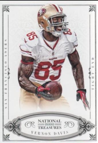 Vernon Davis #6 Football Cards 2012 Panini National Treasures
