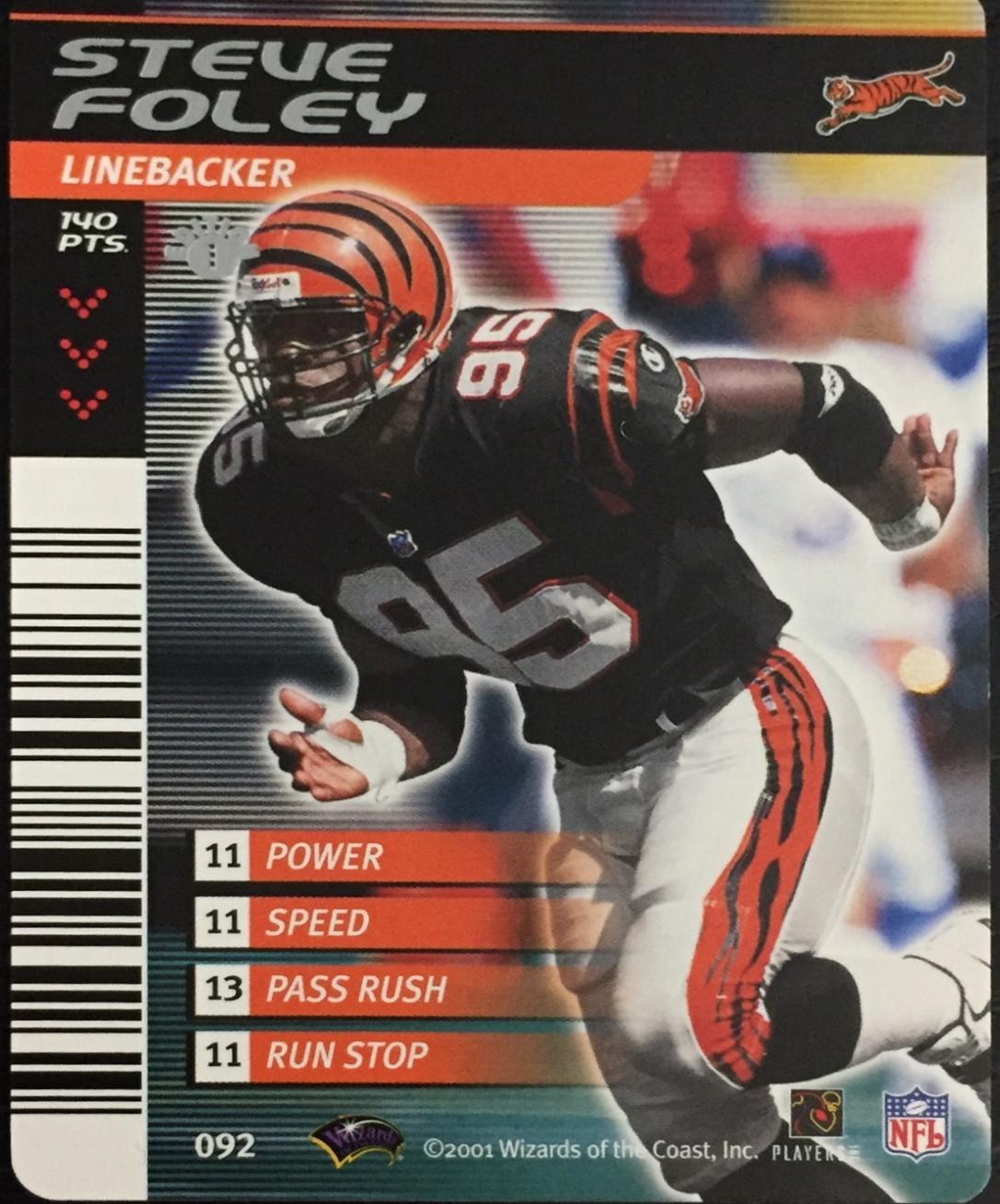 Steve Foley #92 2001 NFL Showdown