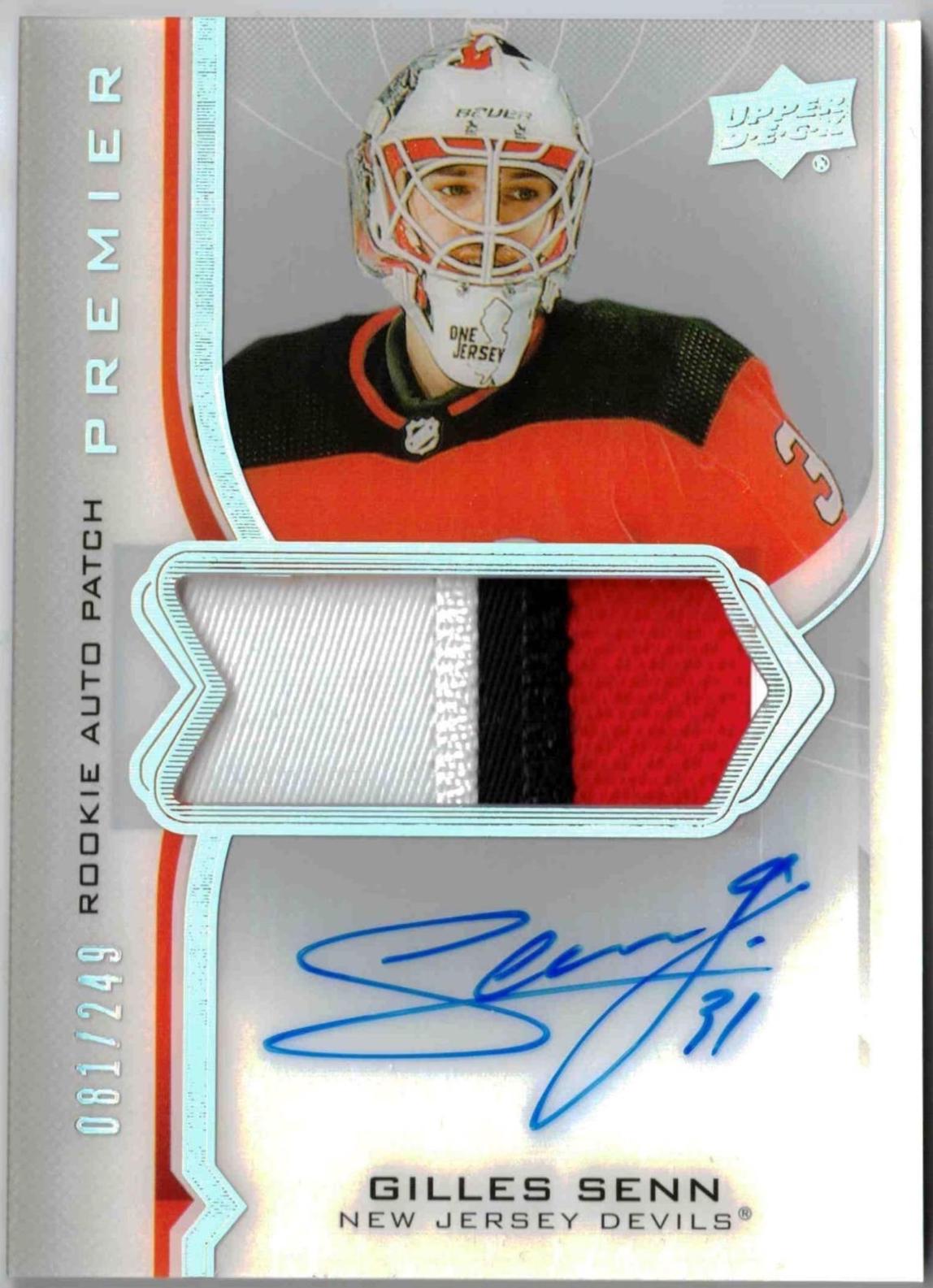 Gilles Senn #AR-GS Hockey Cards 2020 Upper Deck Premier Acetate Auto Patch
