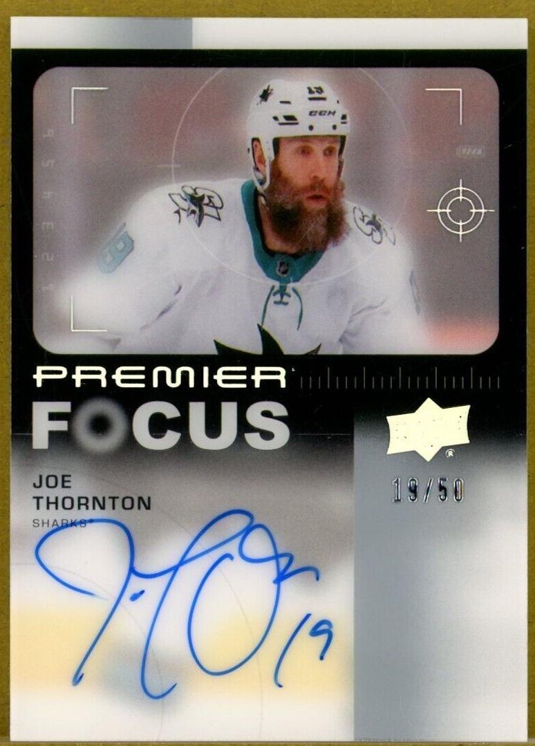 Joe Thornton #PFA-JT Hockey Cards 2023 Upper Deck Premier Focus Auto