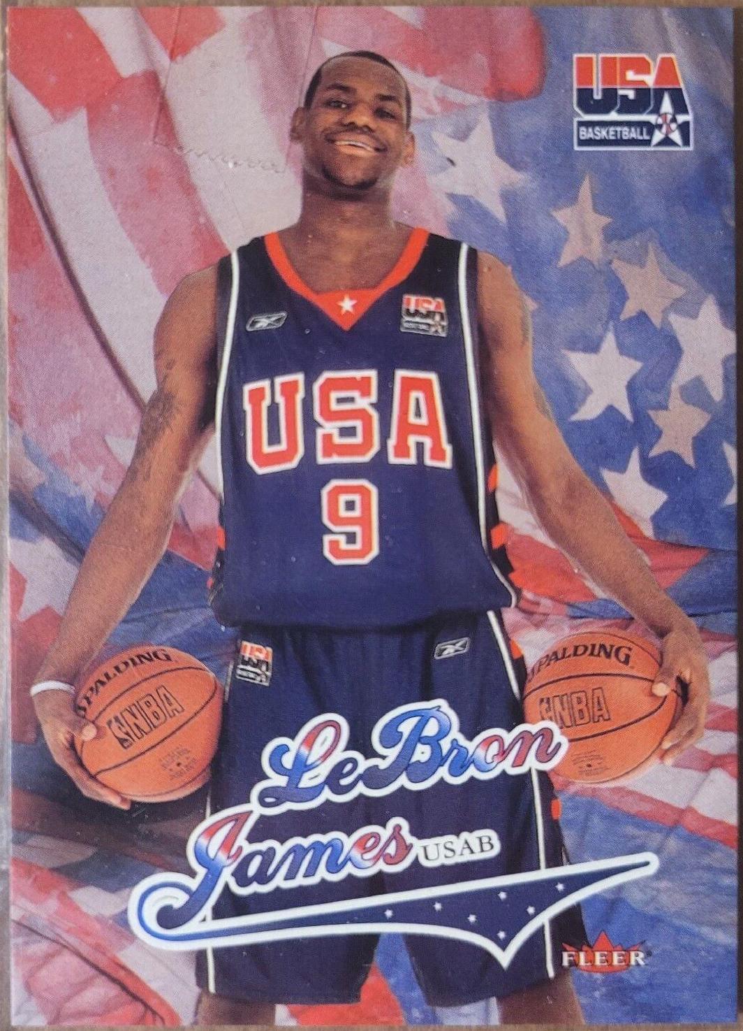LeBron James Basketball Cards 2004 Skybox USA Basketball