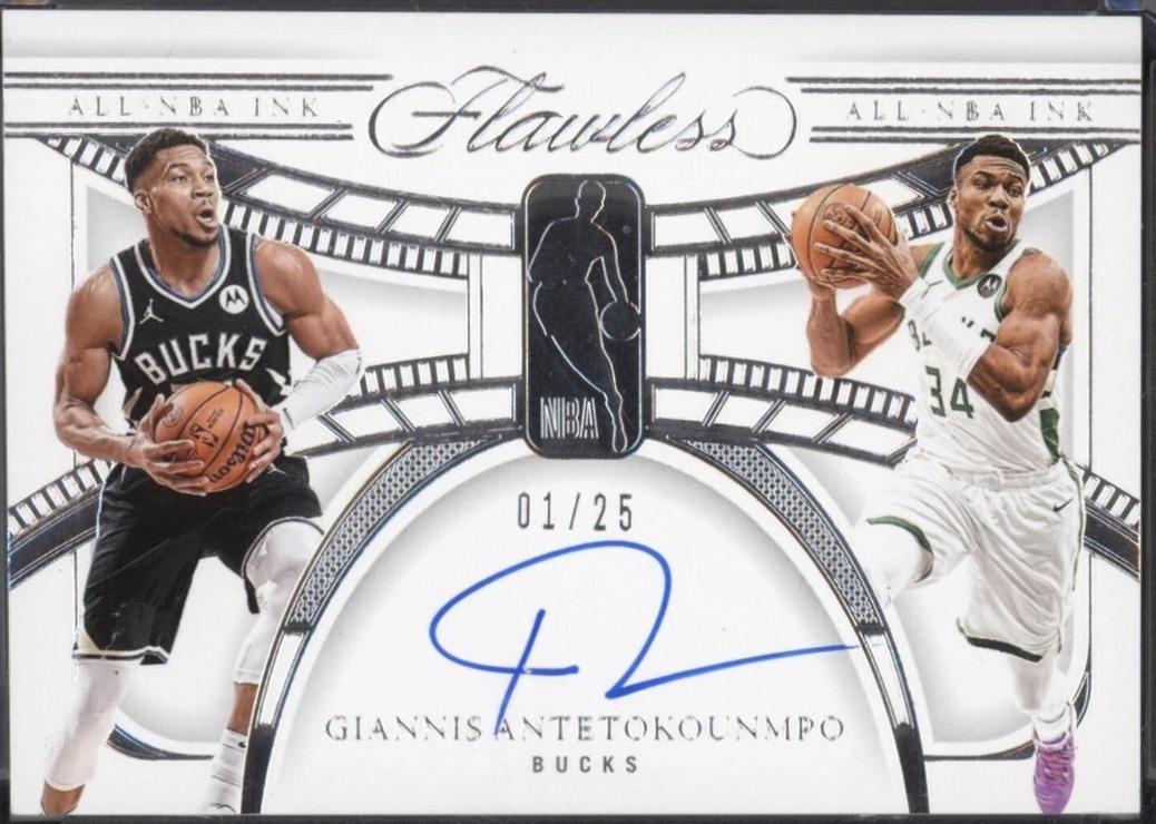Giannis Antetokounmpo #5 Basketball Cards 2023 Panini Flawless All-NBA Ink