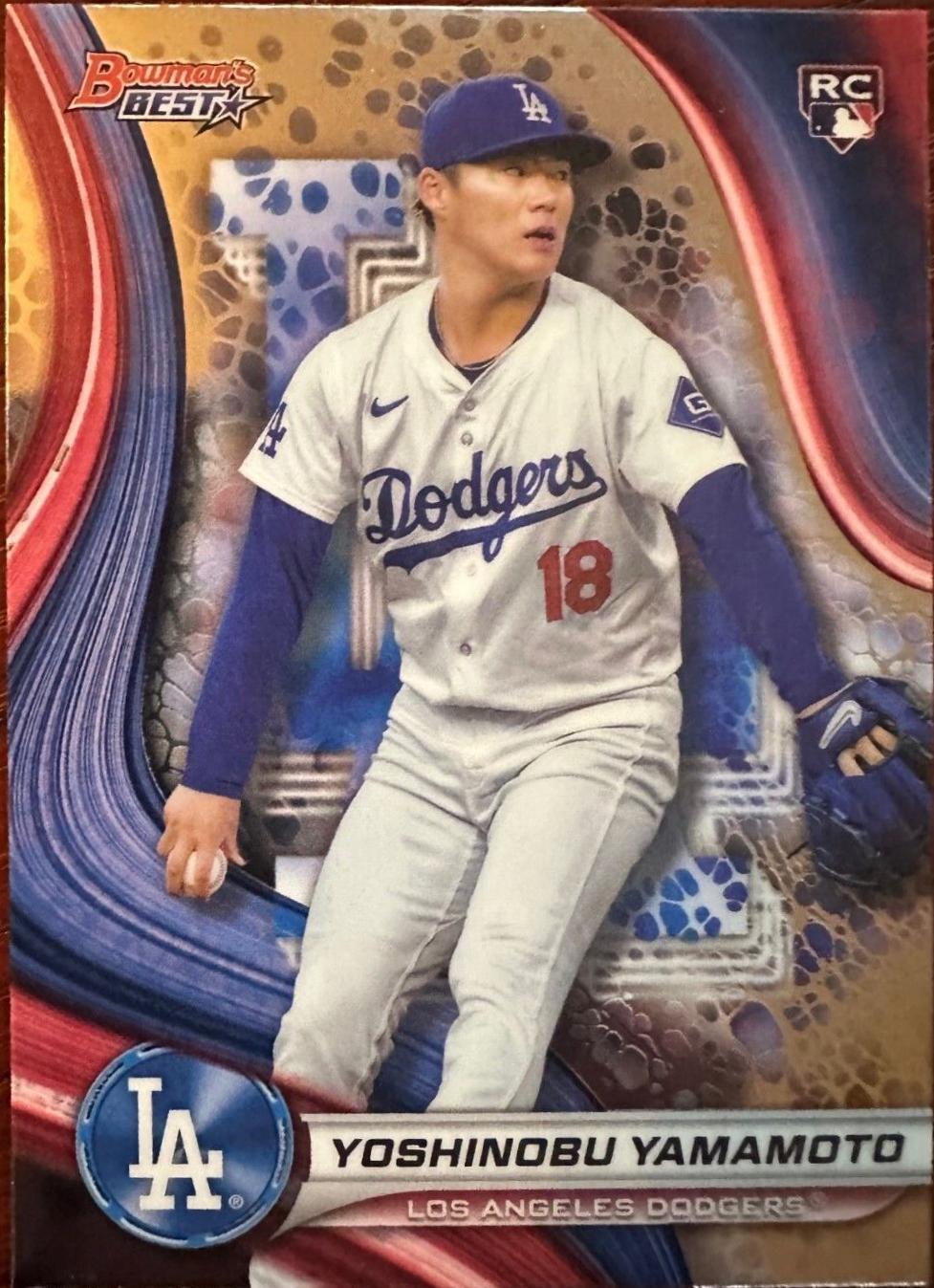 Yoshinobu Yamamoto #34 Baseball Cards 2024 Bowman's Best