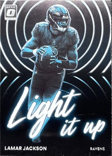 Lamar Jackson #LU-1 Football Cards 2022 Panini Donruss Optic Light it Up