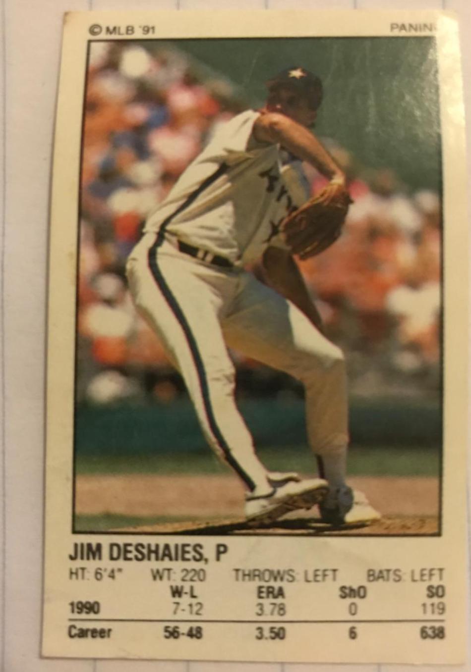 Jim DeShaies #11 Baseball Cards 1991 Panini Stickers