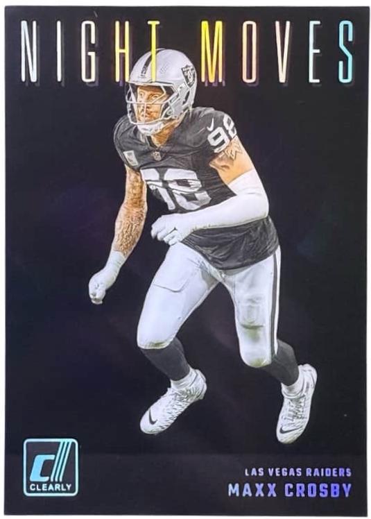 Maxx Crosby #19 Football Cards 2024 Clearly Donruss Night Moves