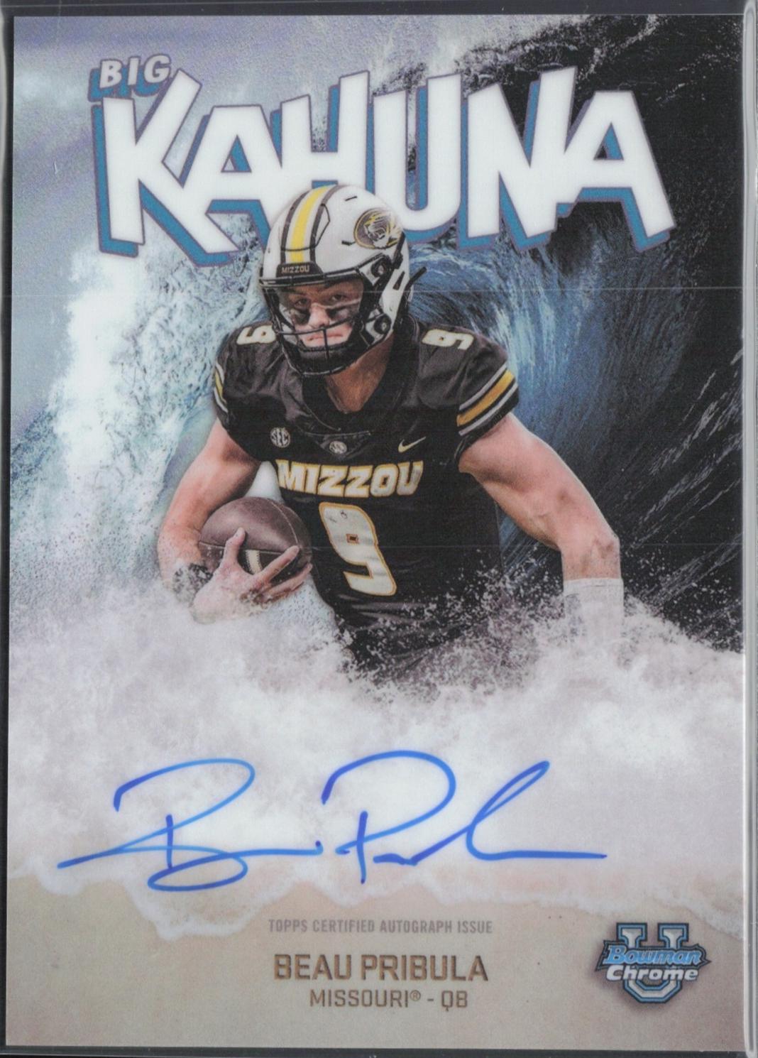 Beau Pribula #BK-BP 2025 Bowman University Chrome Football The Big Kahuna Autographs