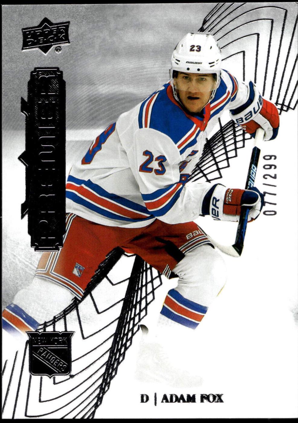 Adam Fox #3 Hockey Cards 2022 Upper Deck Premier