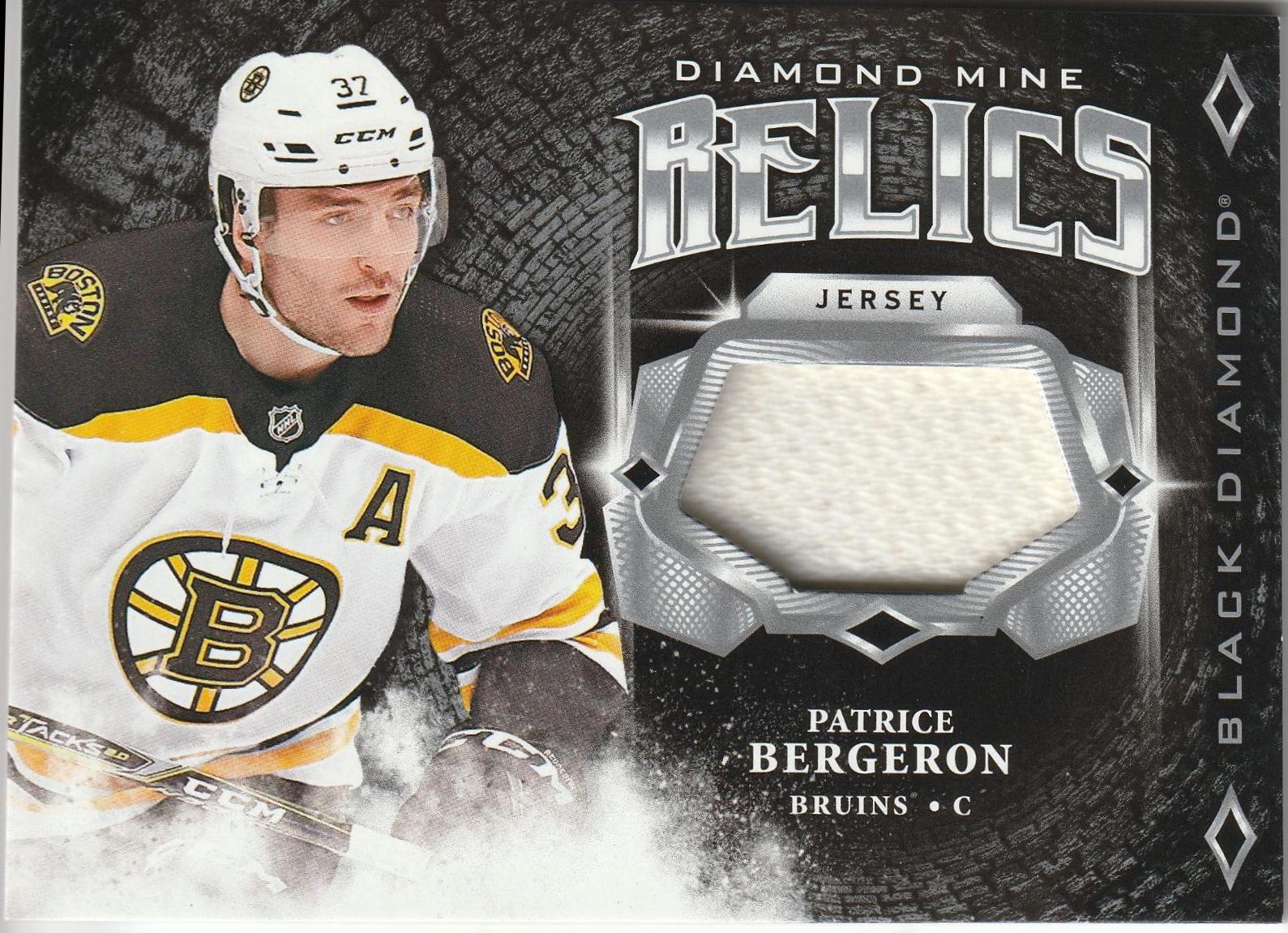 Patrice Bergeron #DM-PB Hockey Cards 2018 Upper Deck Black Diamond Mine Relics