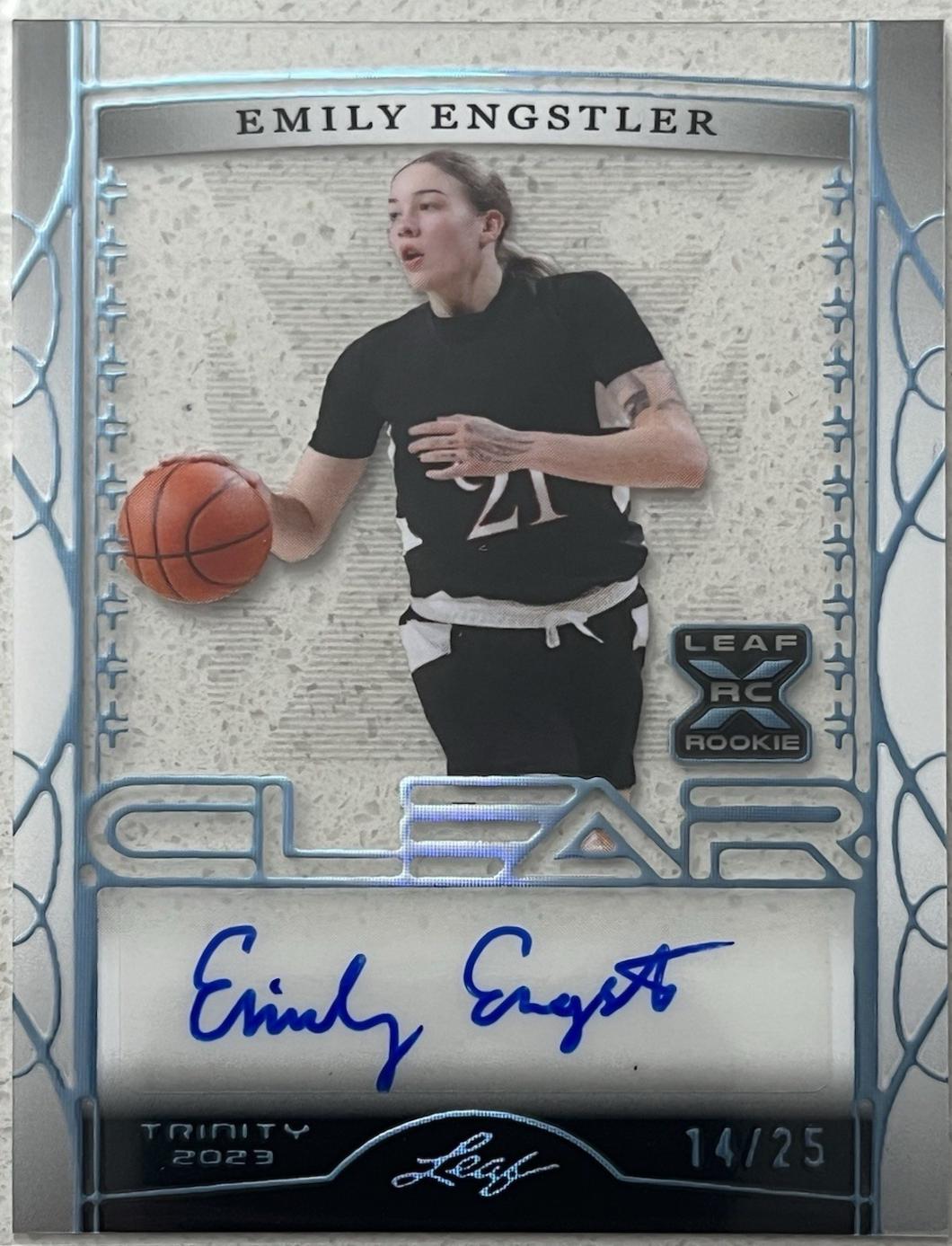 Emily Engstler #CA-EE1 2023 Leaf Trinity Clear Autograph Basketball