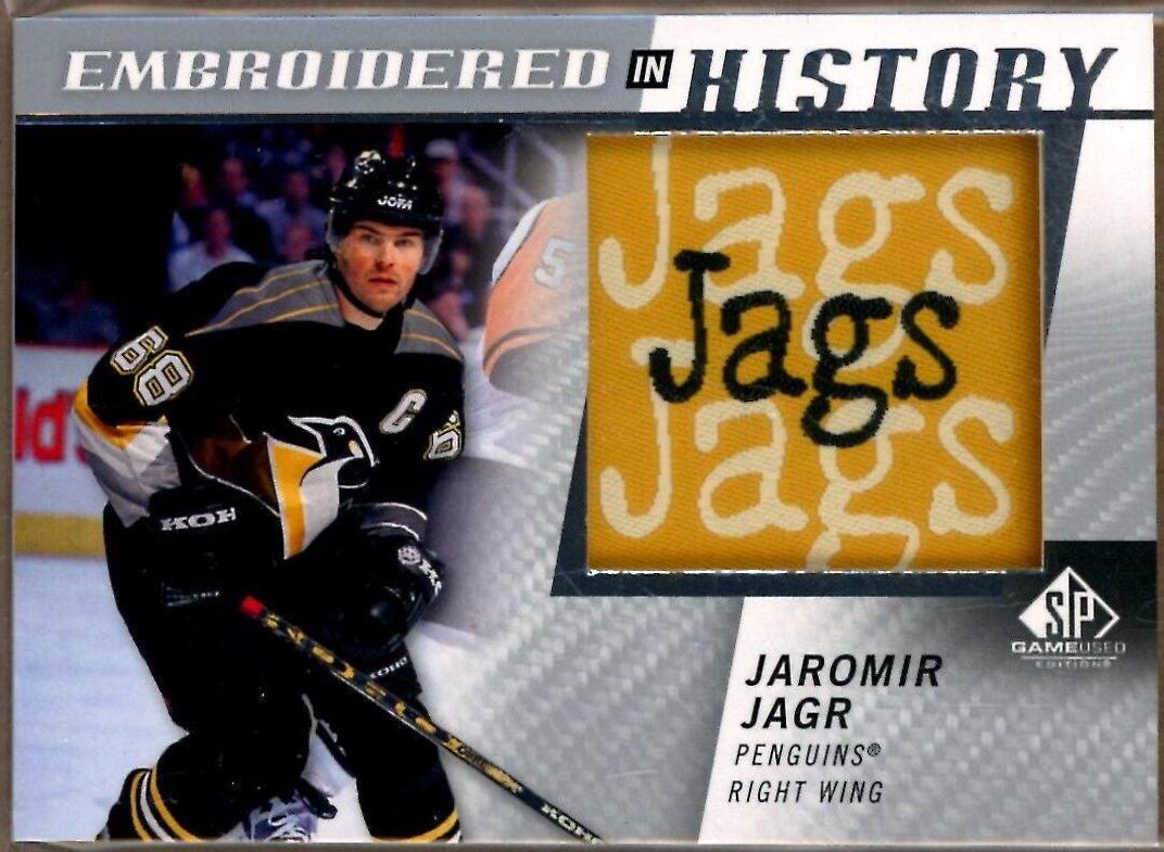 Jaromir Jagr #69 2021-22 SP Game Used Hockey Embroidered in History