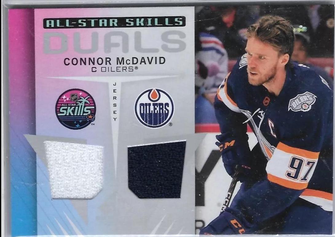 Connor McDavid #ASD-CM Hockey Cards 2023 SP Game Used All-Star Skills Dual Jersey