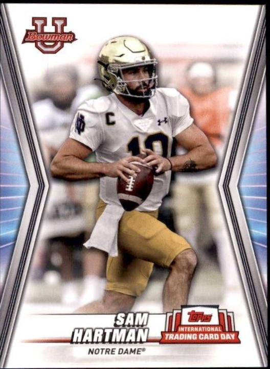 Sam Hartman #NTCD-BF31 Football Cards 2023 Topps International Trading Card Day