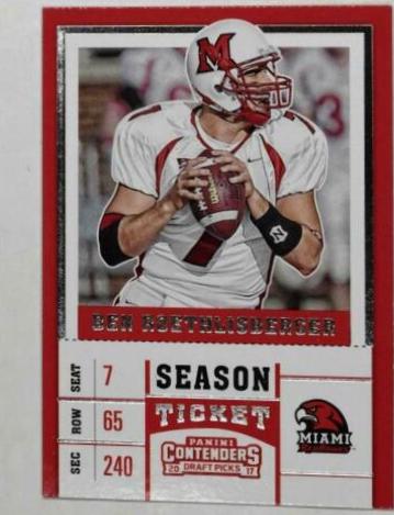 Ben Roethlisberger #11 Football Cards 2017 Panini Contenders Draft Picks