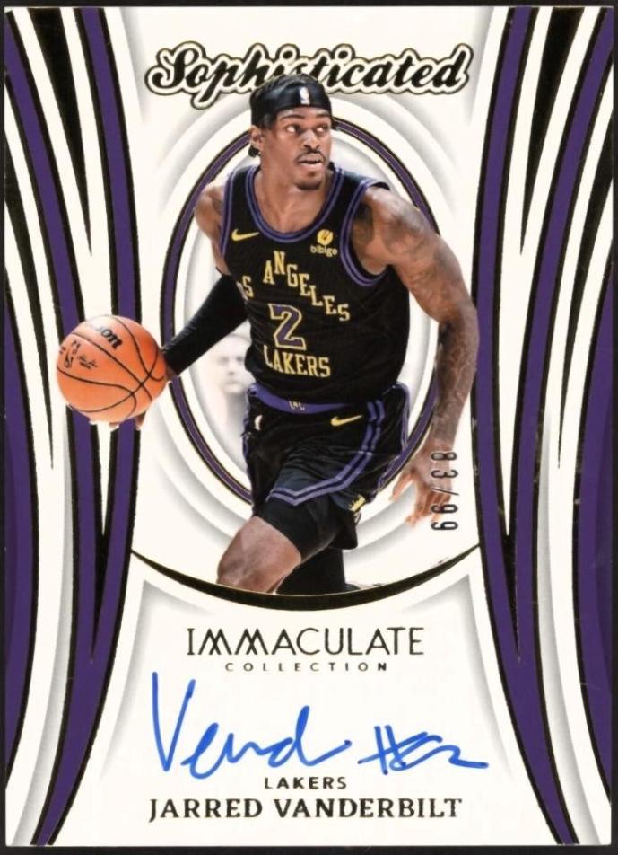 Jarred Vanderbilt #20 Basketball Cards 2023 Panini Immaculate Sophisticated Signatures