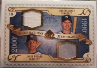 Tino Martinez and Jorge Posada #GM-PM Baseball Cards 2009 SP Legendary Cuts Generations Memorabilia