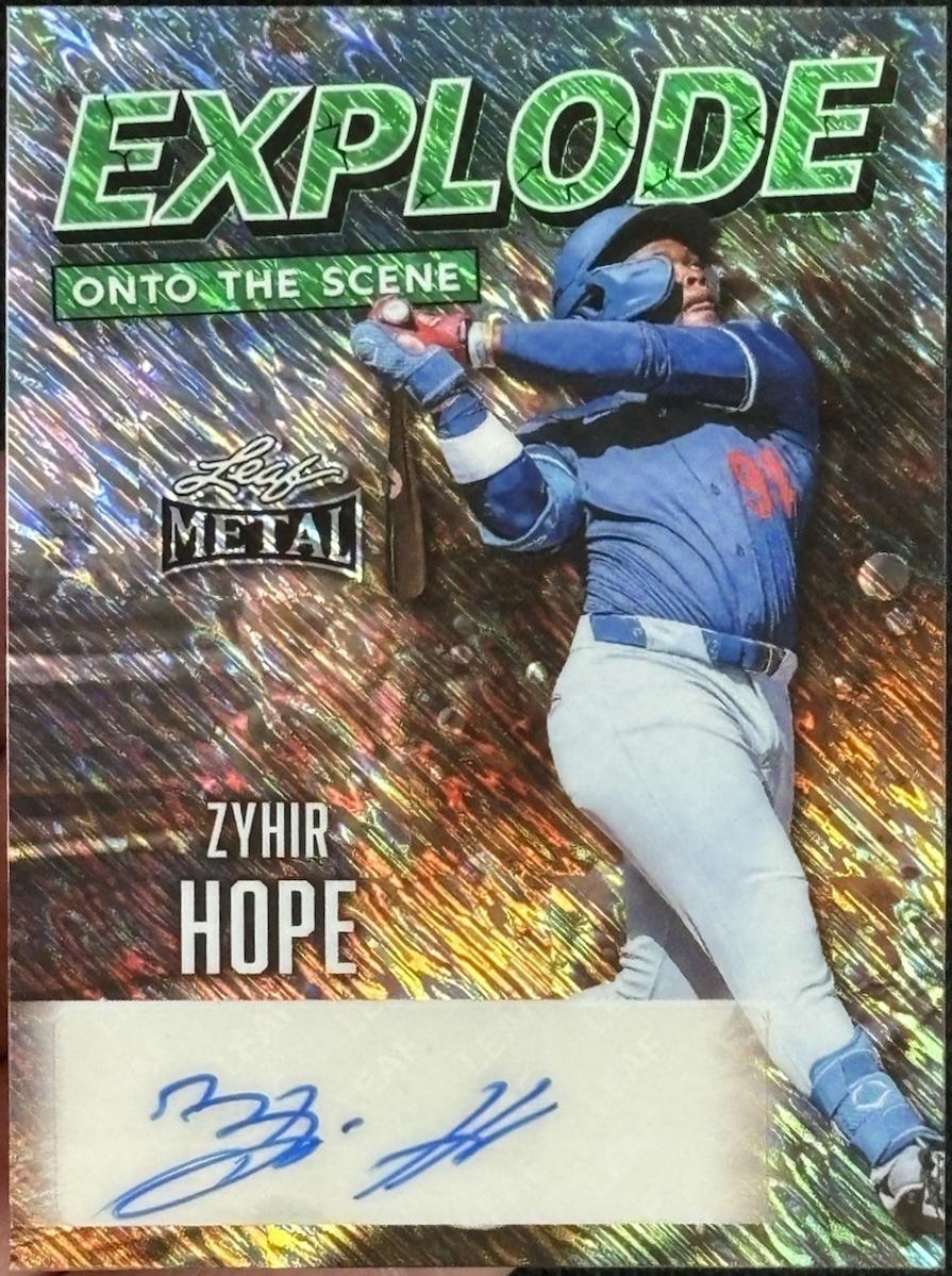 Zyhir Hope #EA-ZH1 2026 Leaf Metal Explode Onto The Scene Autograph Baseball