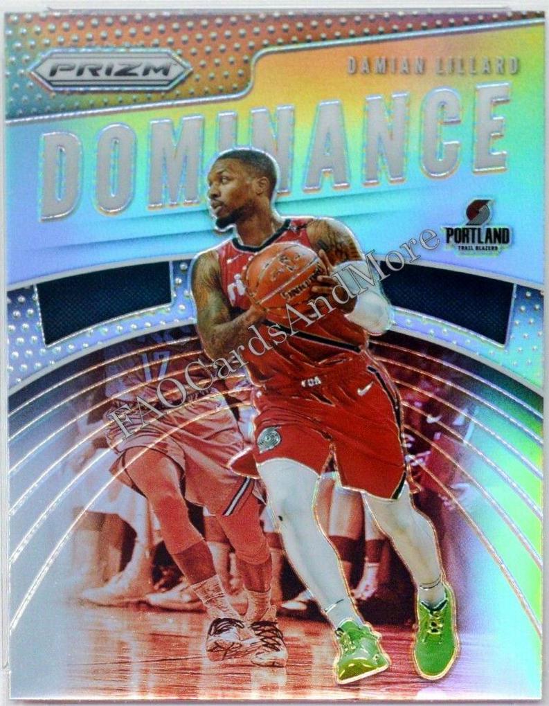 Damian Lillard #6 Basketball Cards 2019 Panini Prizm Dominance