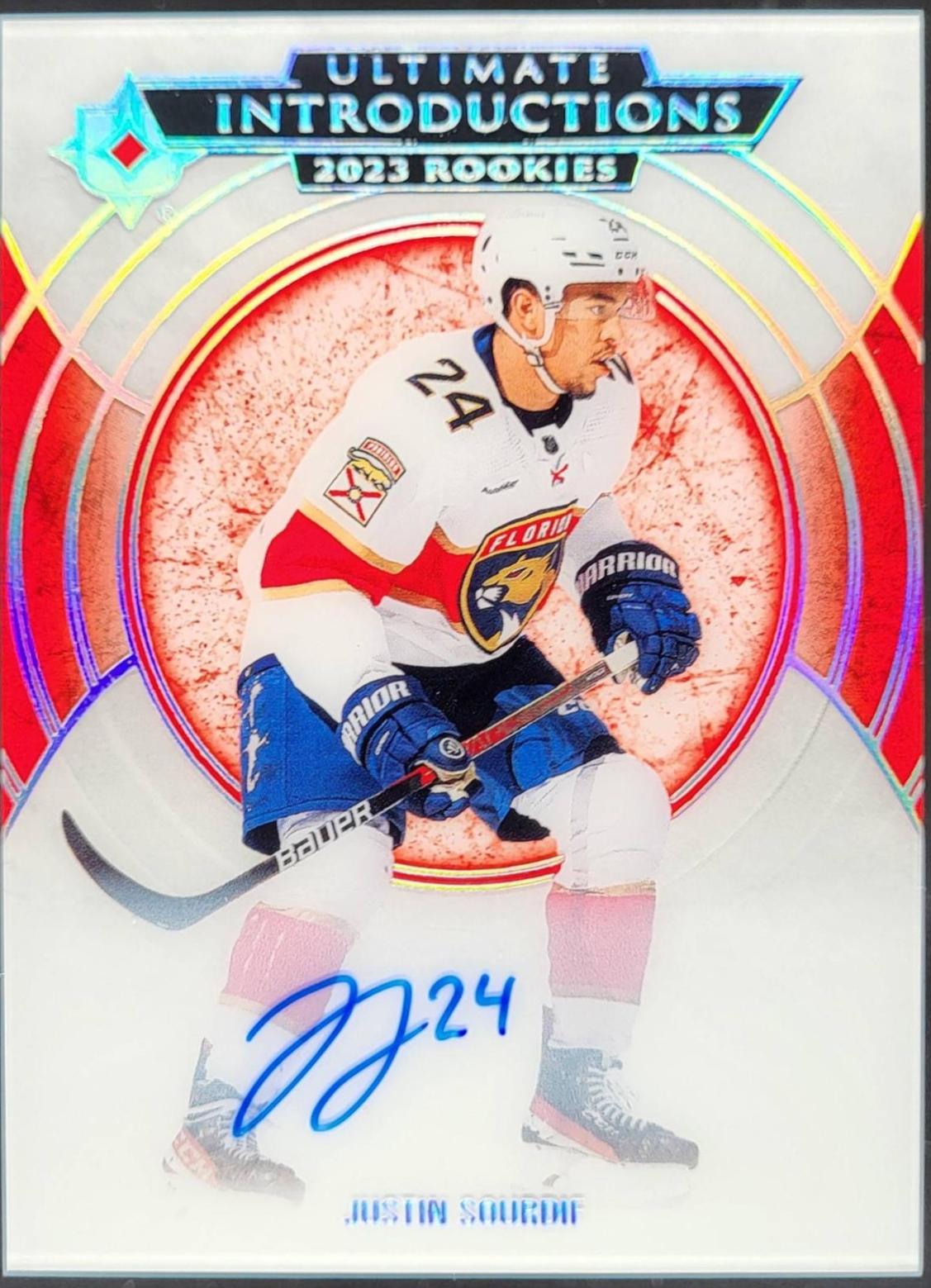 Justin Sourdif #UI-23 2023 Upper Deck Ultimate Collection Introductions Autograph Hockey