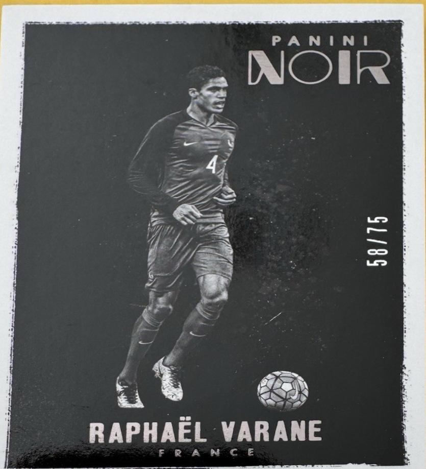 Raphael Varane #38 2016 Panini Noir Soccer