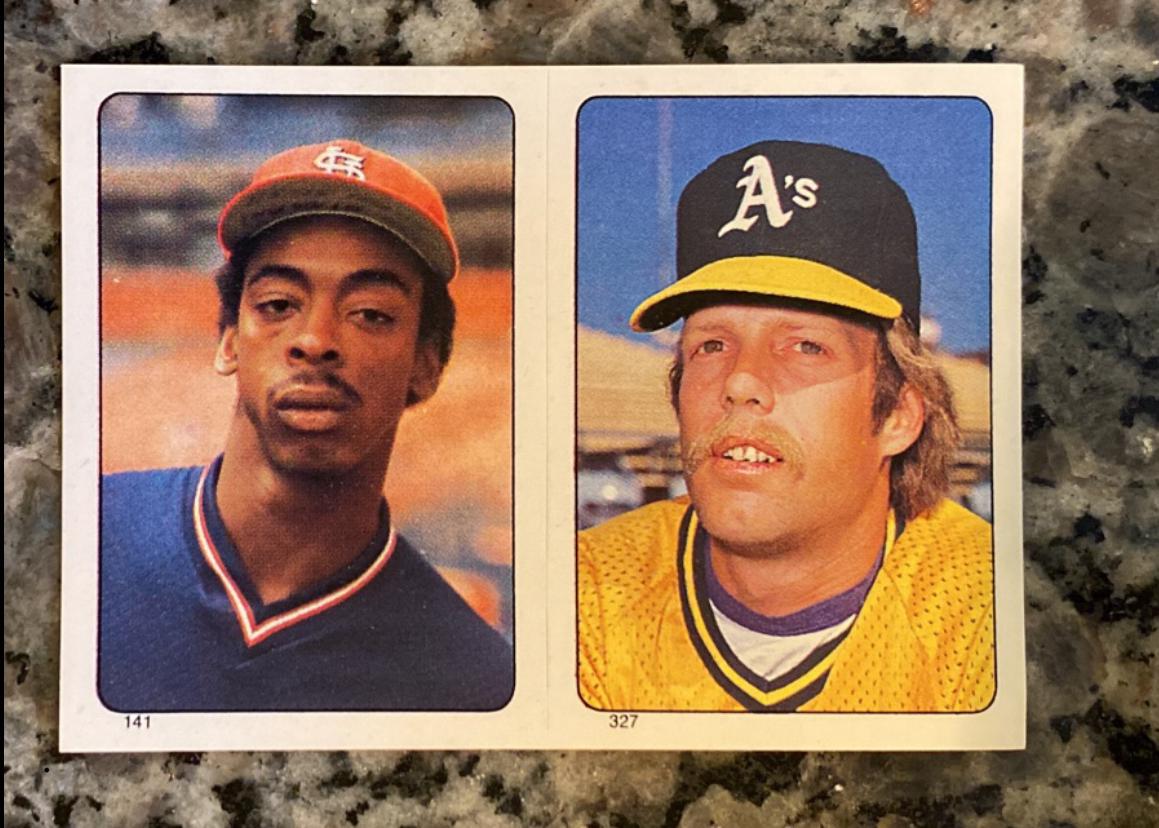 Willie McGee, Chris Codiroli #141 / 327 Baseball Cards 1985 Topps Stickers
