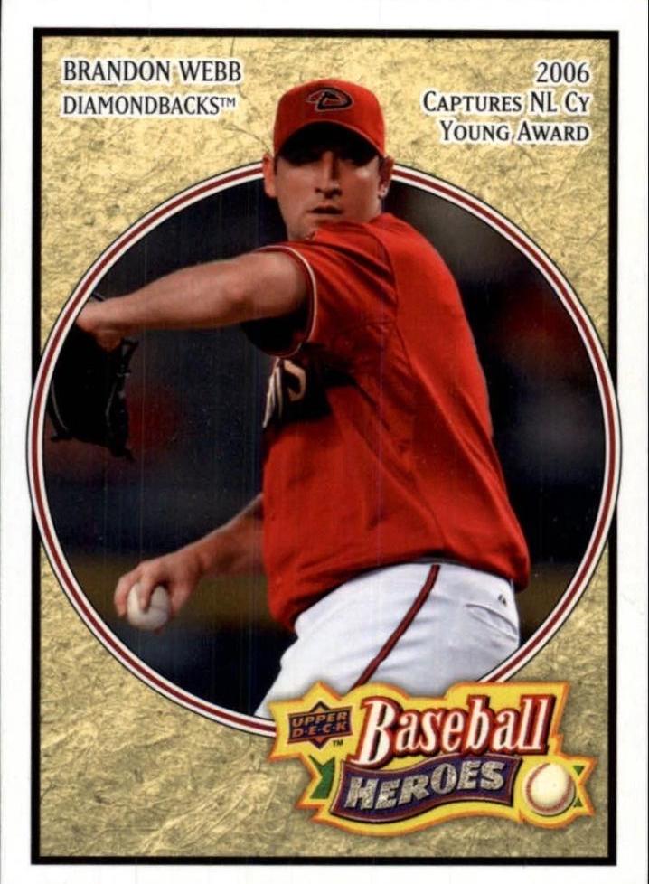 Brandon Webb #1 Baseball Cards 2008 Upper Deck Baseball Heroes