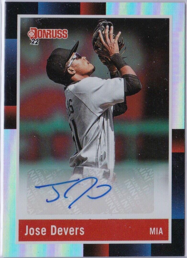 Jose Devers #R88S-JE 2022 Donruss Baseball Retro 1988 Signatures