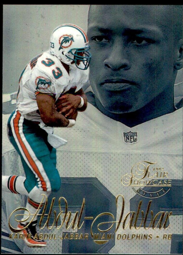 Karim Abdul Jabbar #5 Football Cards 1997 Flair Showcase