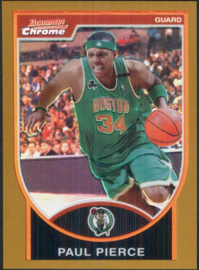 Paul Pierce Gold Refractor #34 Basketball Cards 2007 Bowman Chrome