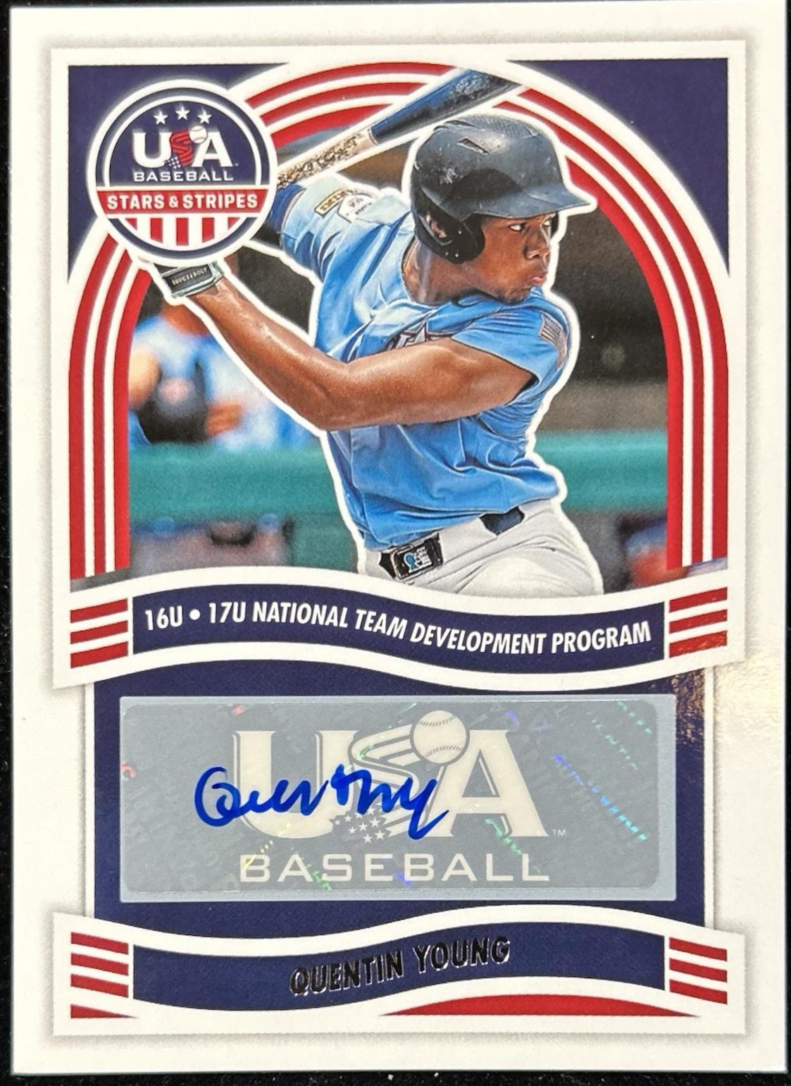 Quentin Young #NTS-QY 2024 Panini Stars & Stripes 16u17u National Team Signature Baseball