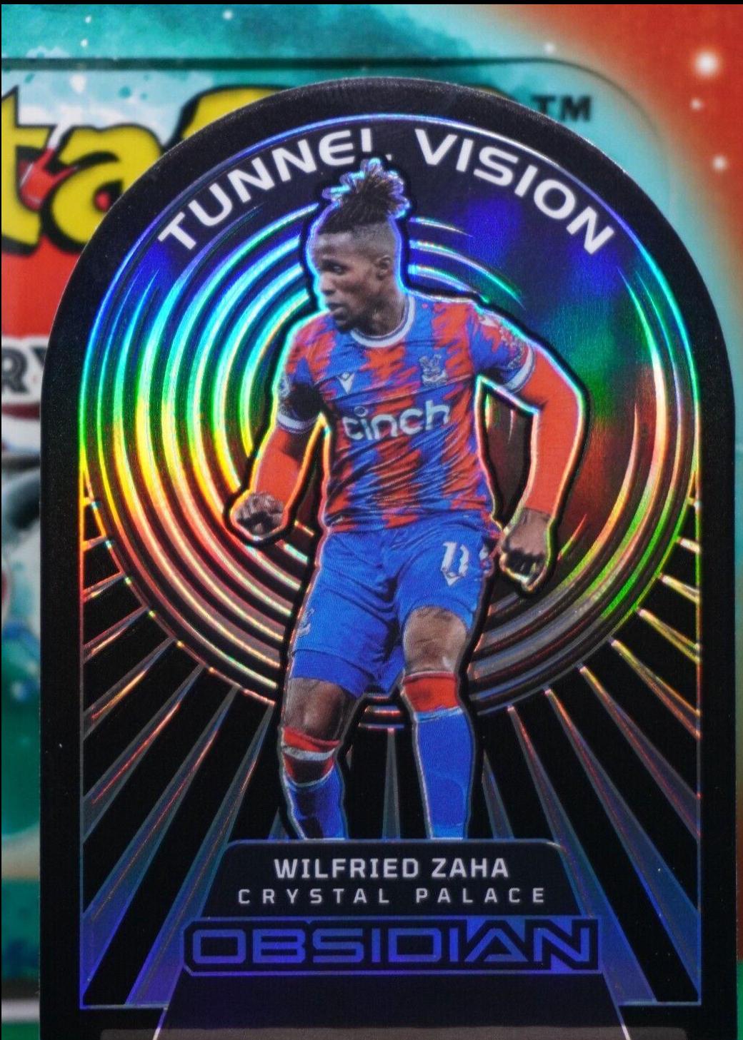 Wilfried Zaha #4 Soccer Cards 2022 Panini Obsidian Tunnel Vision