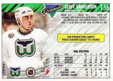 Geoff Sanderson #156 Hockey Cards 1993 Topps Premier