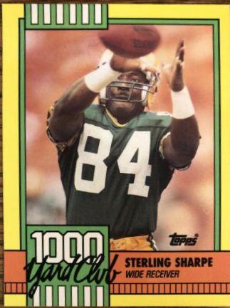 Sterling Sharpe #4 Football Cards 1990 Topps 1000 Yard Club
