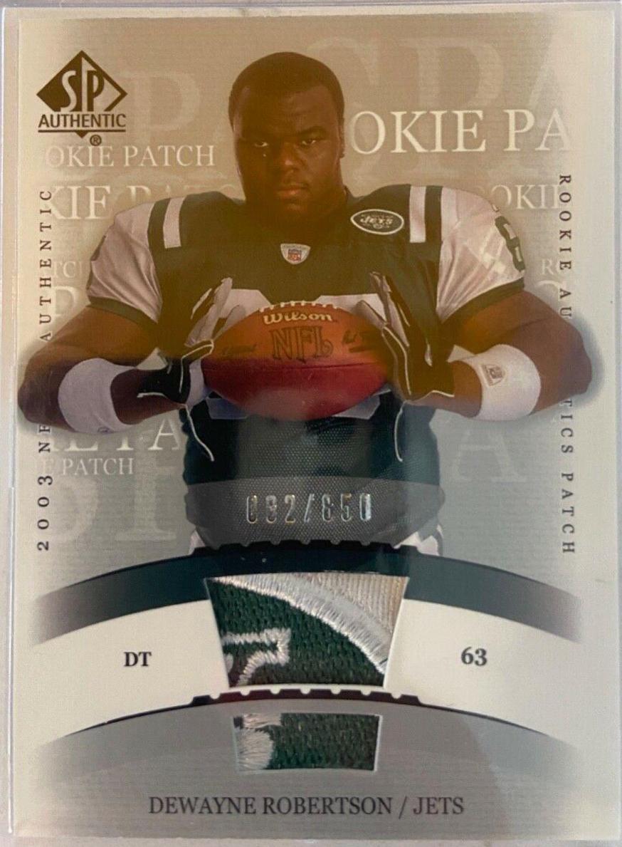 DeWayne Robertson #249 2003 Sp Authentic Football