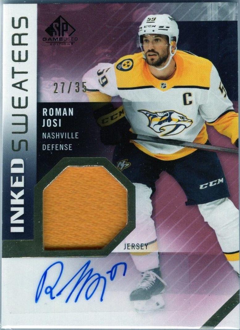 Roman Josi #IS-RJ 2021 Sp Game Used Inked Sweaters Autograph Hockey