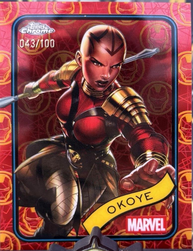 Okoye Iron Man Red & Gold Lazer Refractor