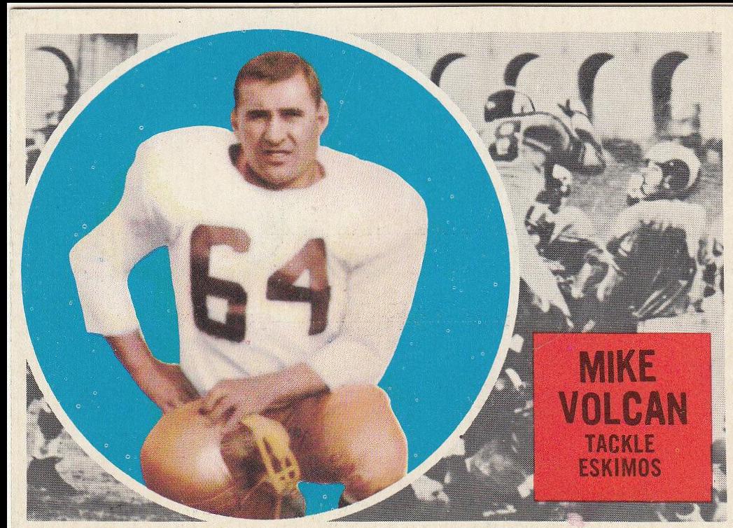 Mike Volcan #19 Football Cards 1960 Topps CFL