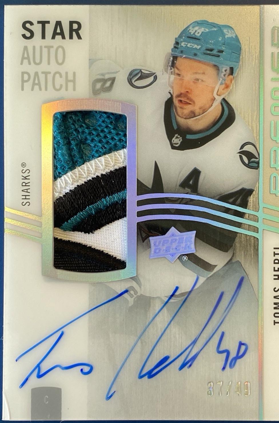 Tomas Hertl #AV-TH Hockey Cards 2023 Upper Deck Premier Acetate Star Patch Auto