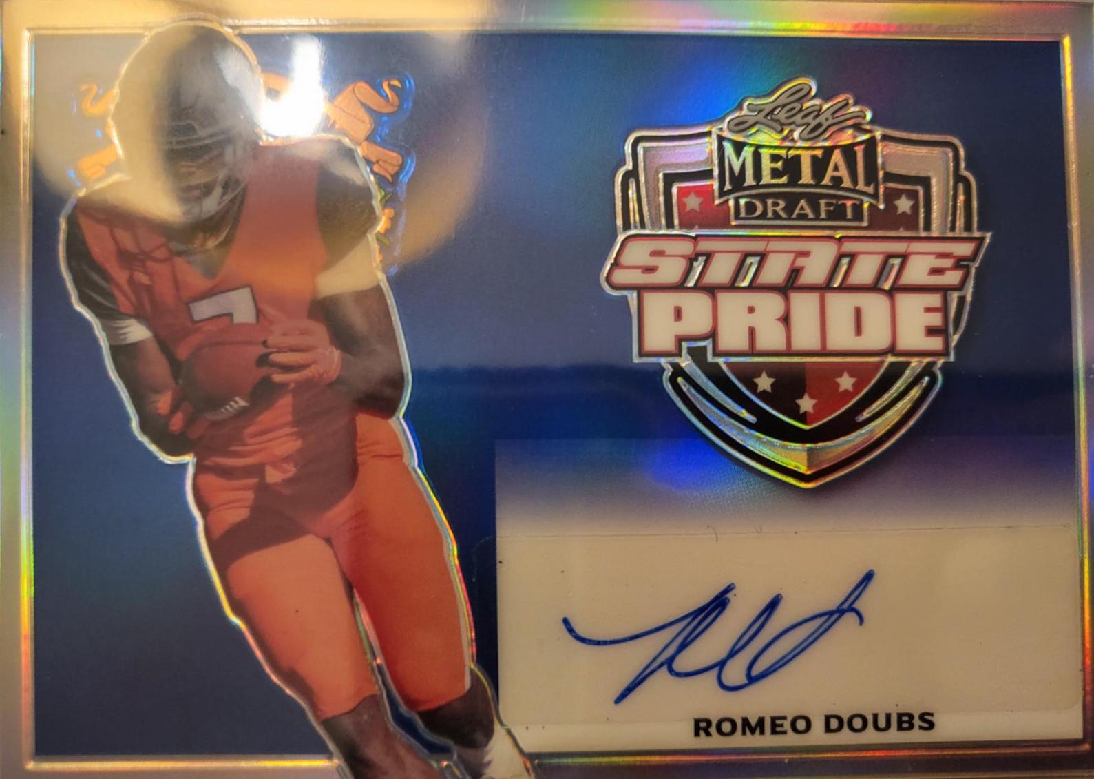 Romeo Doubs #SP-RD1 2022 Leaf Metal Draft State Pride Football