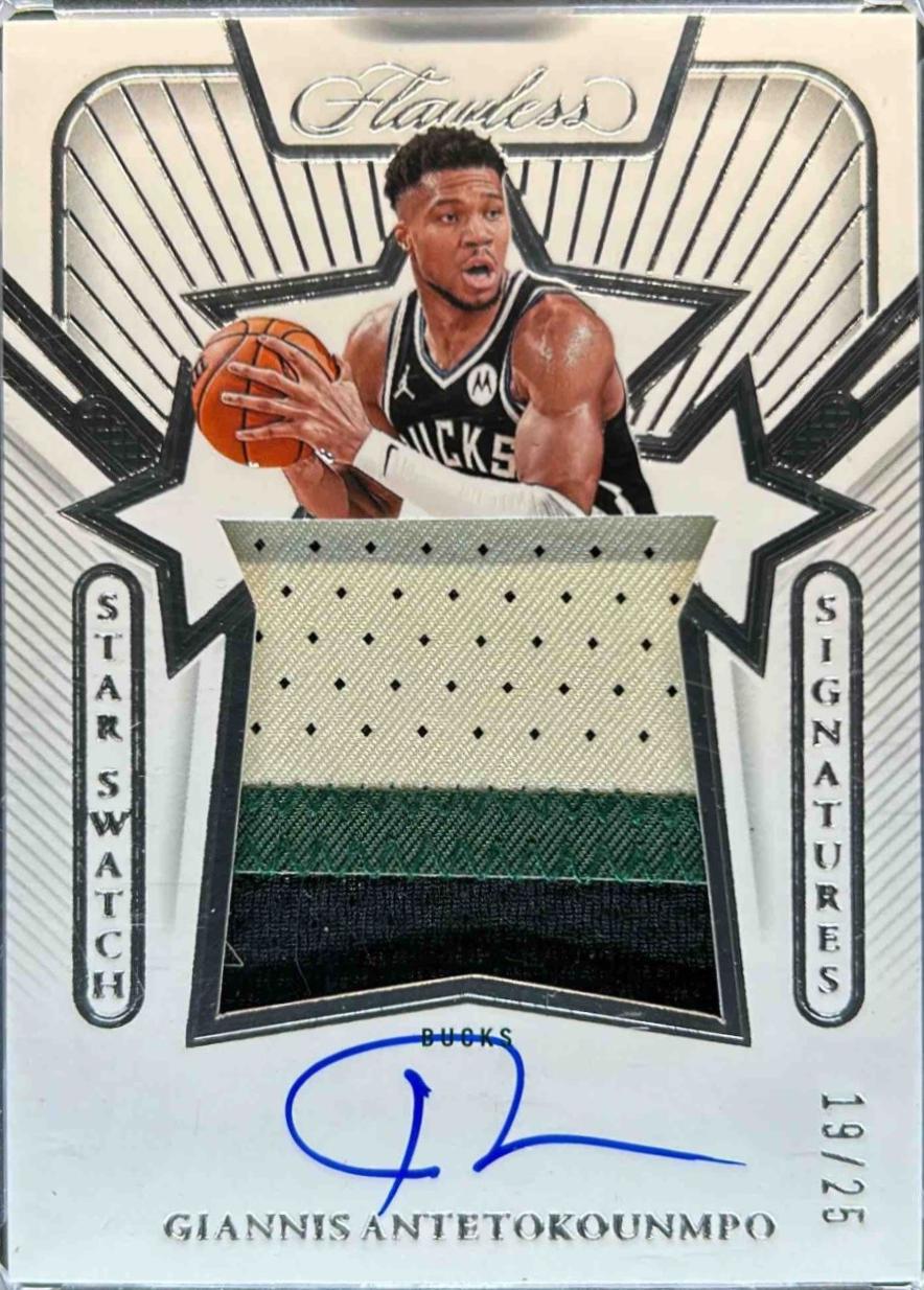 Giannis Antetokounmpo #9 Basketball Cards 2023 Panini Flawless Star Swatch Signatures