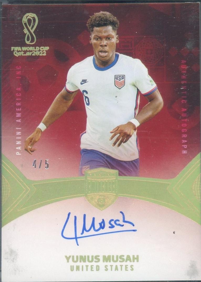 Yunus Musah #78 2022 Panini Eminence FIFA World Cup Autographs