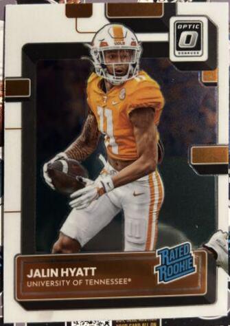 Jalin Hyatt #19 Football Cards 2023 Panini Chronicles Draft Picks Donruss Optic Rated Rookie