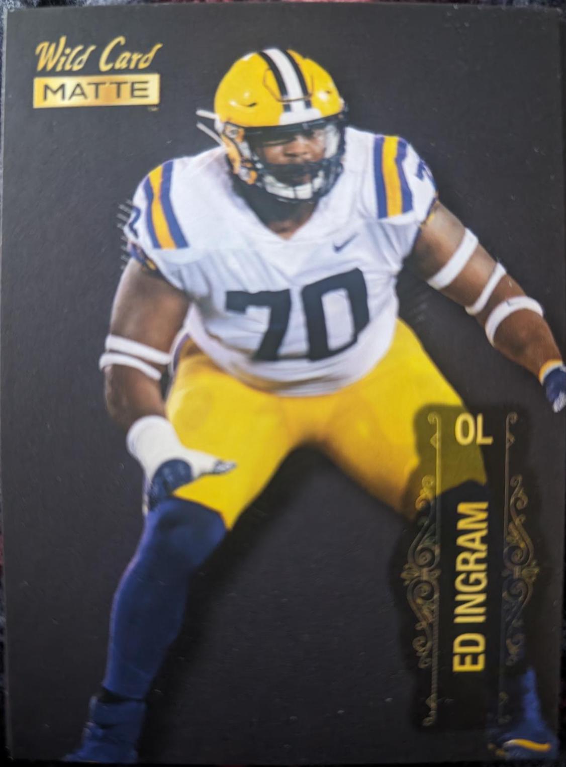 Ed Ingram #MB-40 Football Cards 2022 Wild Card Matte Black