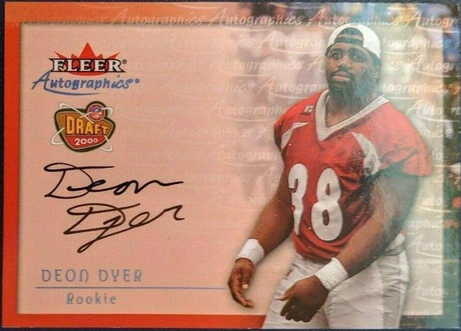 Deon Dyer Football Cards 2000 Fleer Autographics