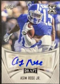 Asim Rose Jr. #BA-ARJ Football Cards 2021 Leaf Draft Autograph