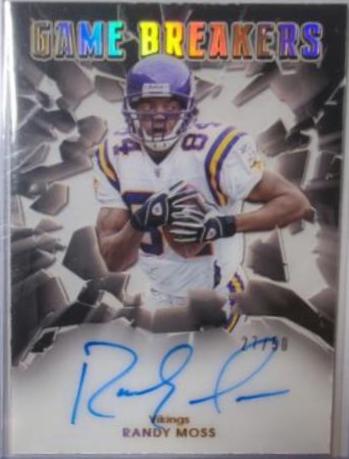 Randy Moss #GBR-RMO Football Cards 2023 Panini Donruss Game Breakers Autographs