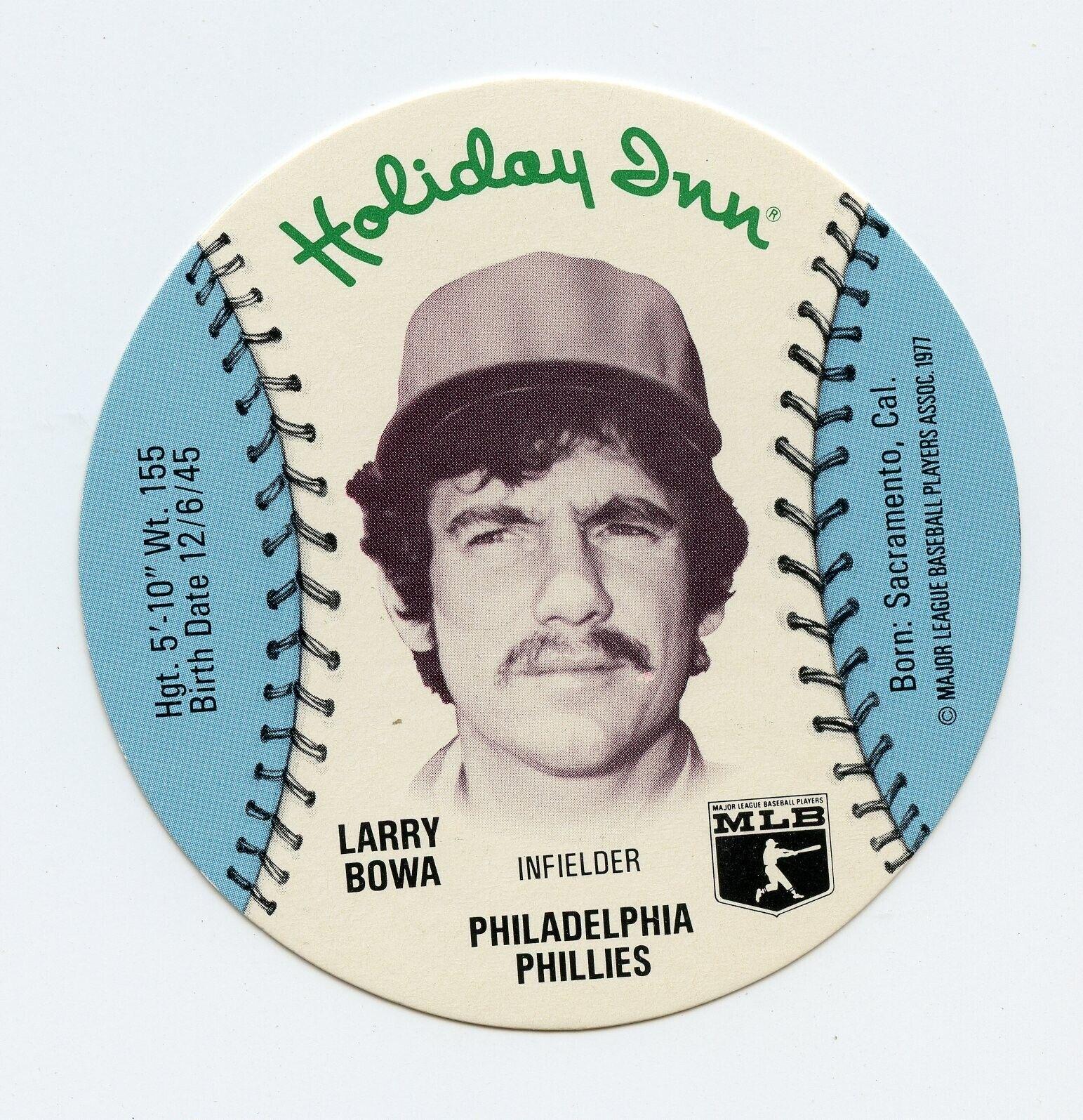 Larry Bowa Baseball Cards 1977 Holiday Inn Discs