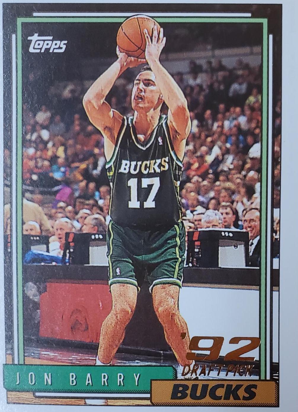 Jon Barry #348 Basketball Cards 1992 Topps