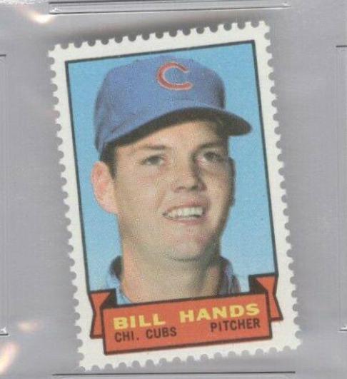 Bill Hands Baseball Cards 1969 Topps Stamps