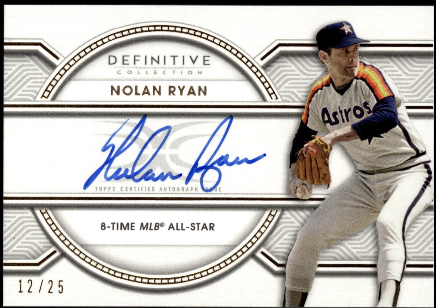 Nolan Ryan #LAC-NR Baseball Cards 2022 Topps Definitive Legendary Autograph Collection